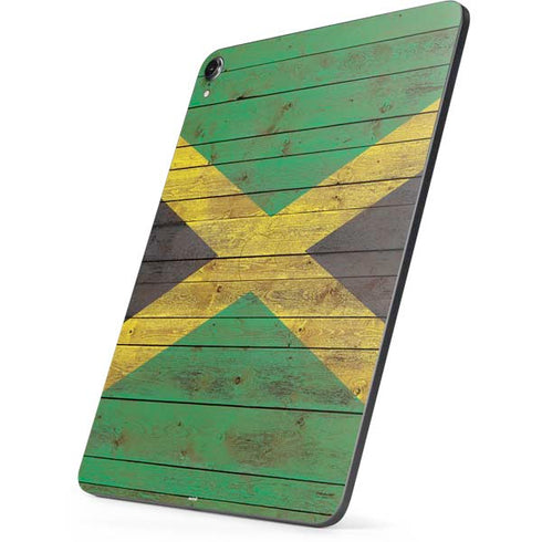 Jamaican Flag Dark Wood Apple iPad Pro Skin